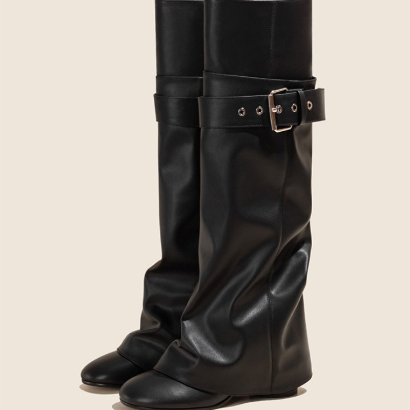 Leather Classic Strap - Stivali al ginocchio da donna alla
